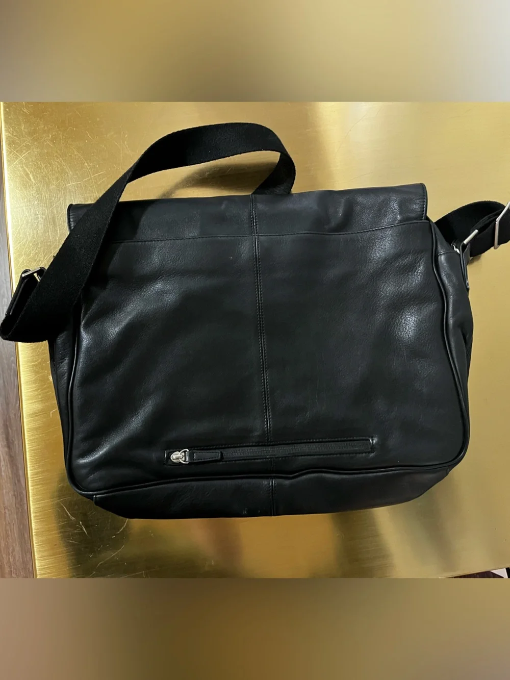 Leatherology Laptop Messenger Bag Black Onyx Full Grain Leather Briefcase Travel